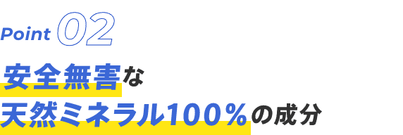 Point02 安全無害な天然ミネラル100%の成分
